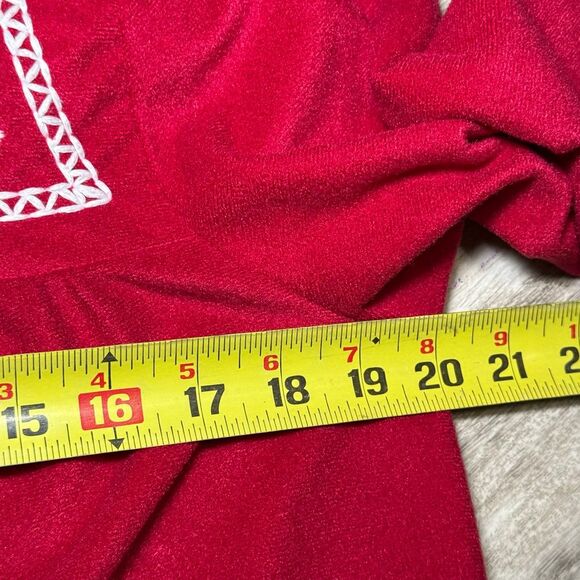 Vintage Womens Robe sz Medium USA Made Housecoat Duster Loungewear Valentine Red - Picture 4 of 5